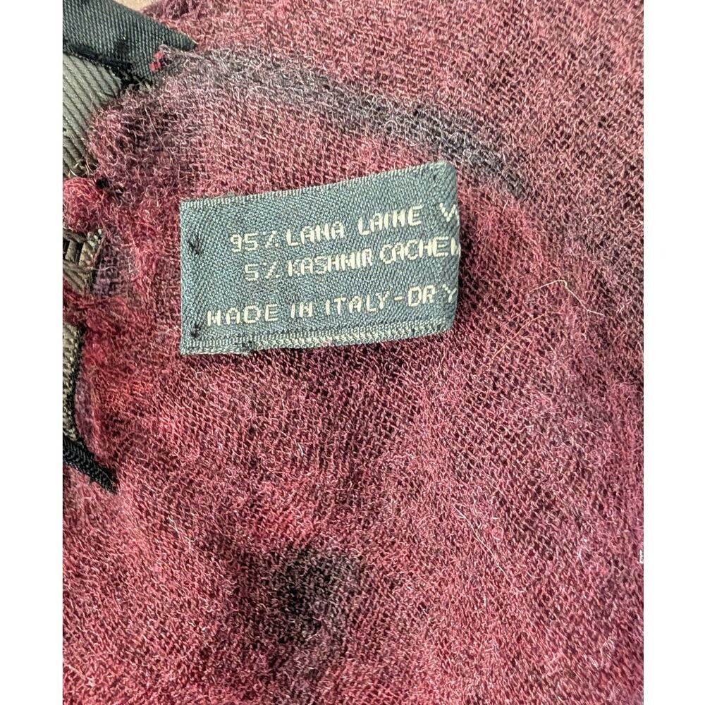 Franco Ferrari Italy Hand Painted Wool Cashmere Oversized Wrap Shawl Scarf Rare - Picture 3 of 5